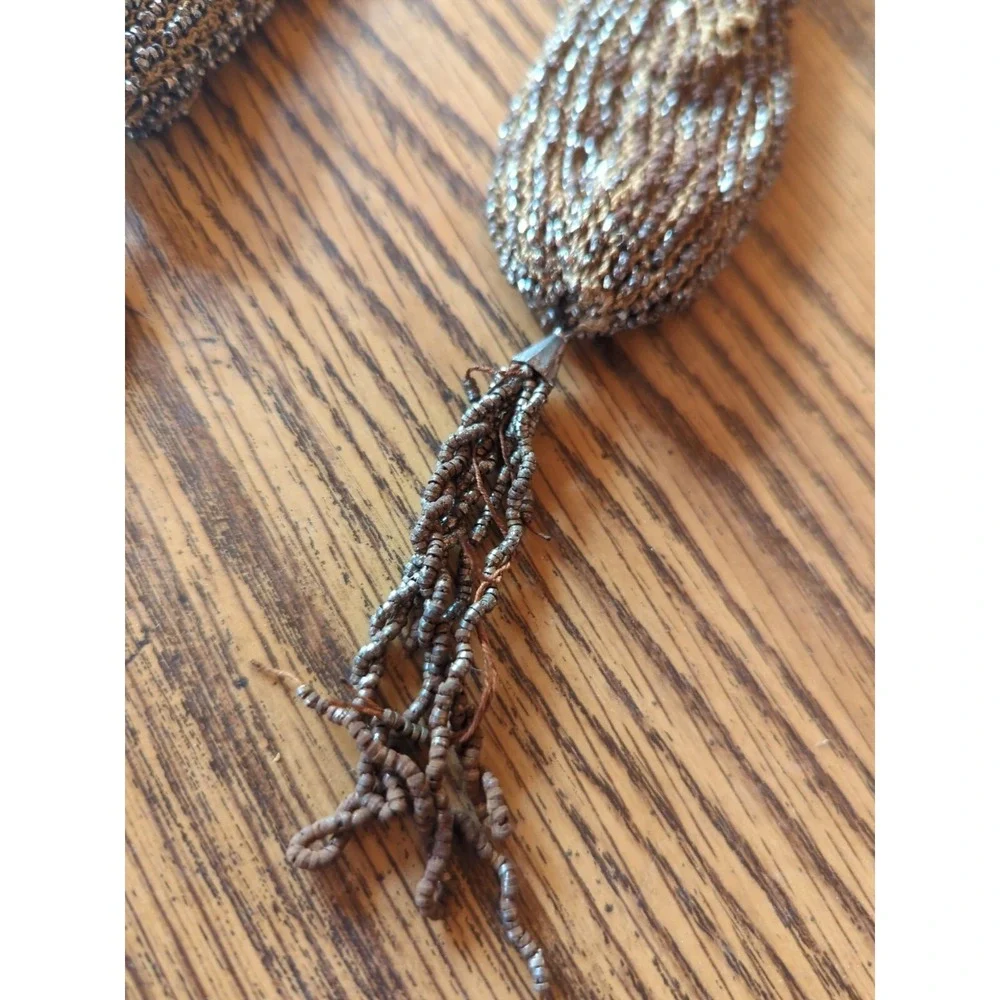 Antique Miser Purse‎ Handmade, Beaded, Cotton Crochet & Silver Steel